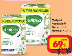 MOLPED PURE & SOFT GECE 16'LI HİJYENİK PED MOLPED PURE & SOFT GECE 16'LI HİJYENİK PED